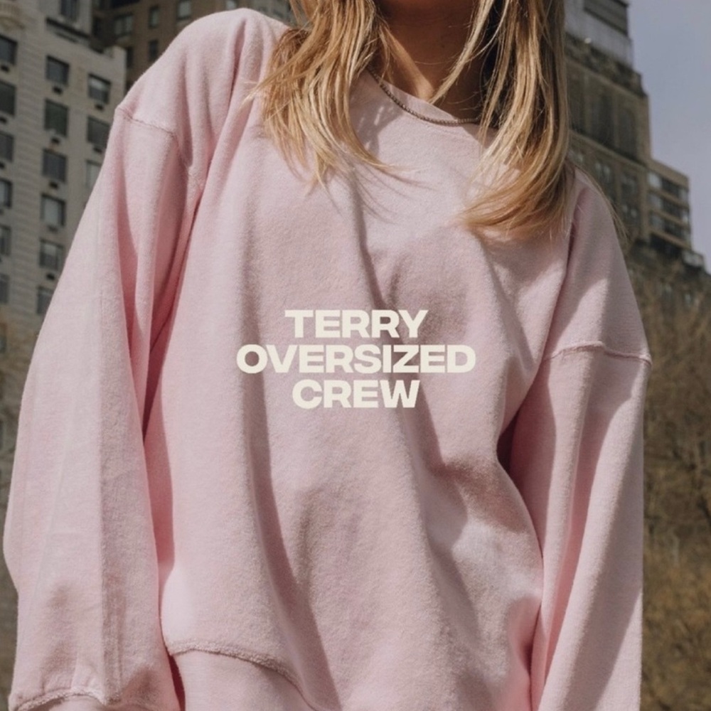 Pastel Pink Crew Neck Sweater with Oversized Fit